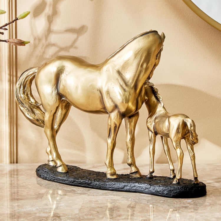 Jaguar Hero Polyresin Horse and Foal Figurine