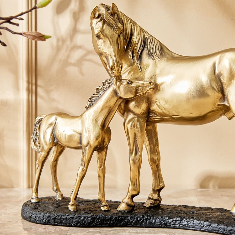 Jaguar Hero Polyresin Horse and Foal Figurine