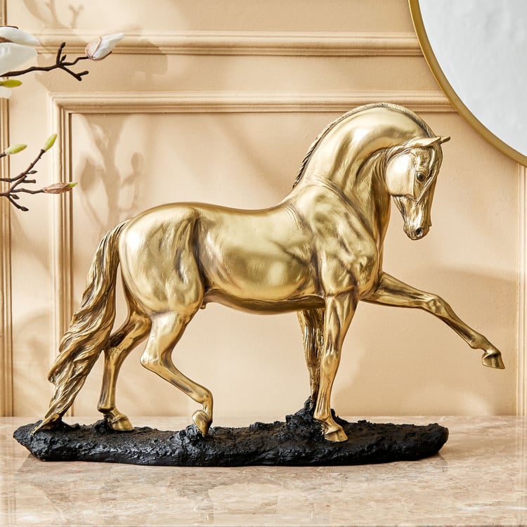 Jaguar Hero Polyresin Walking Horse Figurine