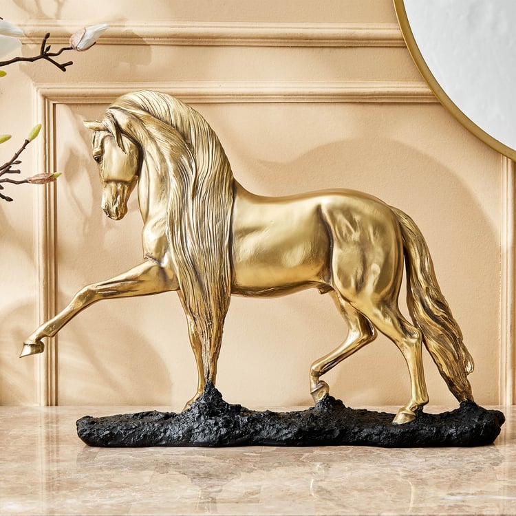 Jaguar Hero Polyresin Walking Horse Figurine