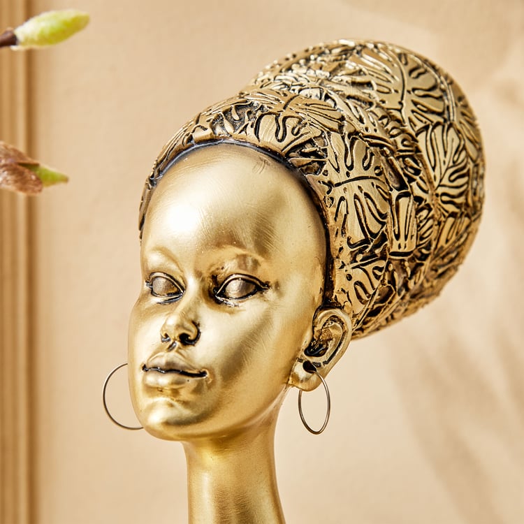 Jaguar Hero Polyresin African Woman Figurine