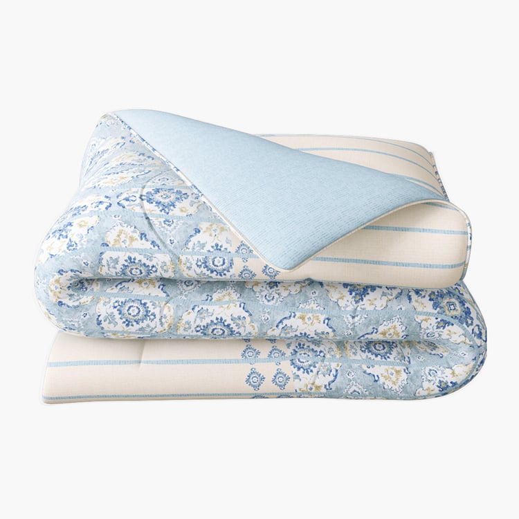 PORTICO Facets Cotton 4Pcs Printed Double Bed-In-A-Bag Set