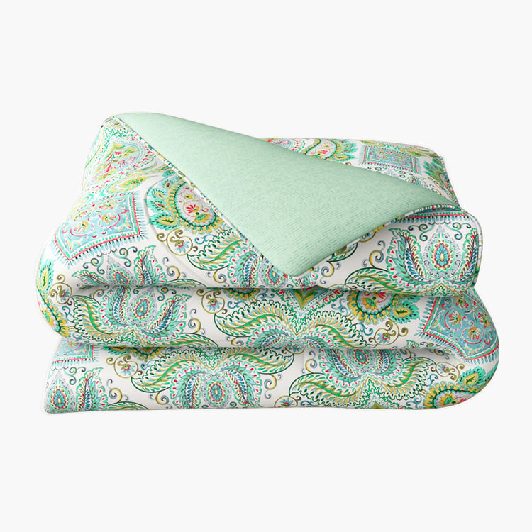 PORTICO Facets Cotton 4Pcs Printed Double Bed-In-A-Bag Set