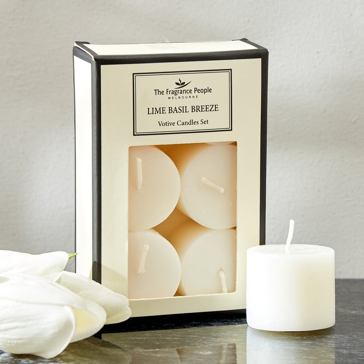 Boutique Set of 6 Lime Basil Breeze Scented Votive Candles