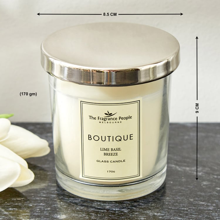 Boutique Lime Basil Breeze Scented Jar Candle