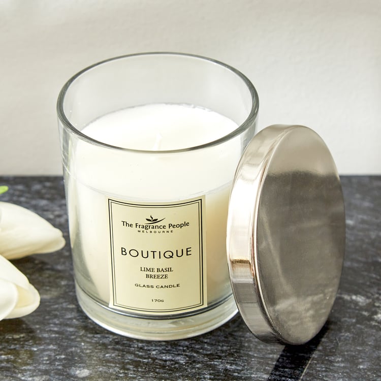 Boutique Lime Basil Breeze Scented Jar Candle