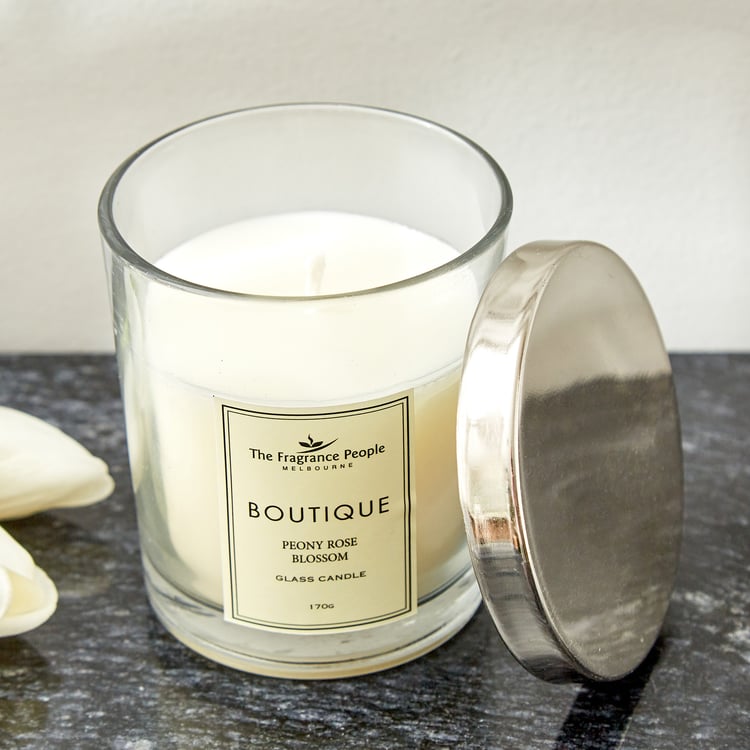 Boutique Peony Rose Blossom Scented Jar Candle