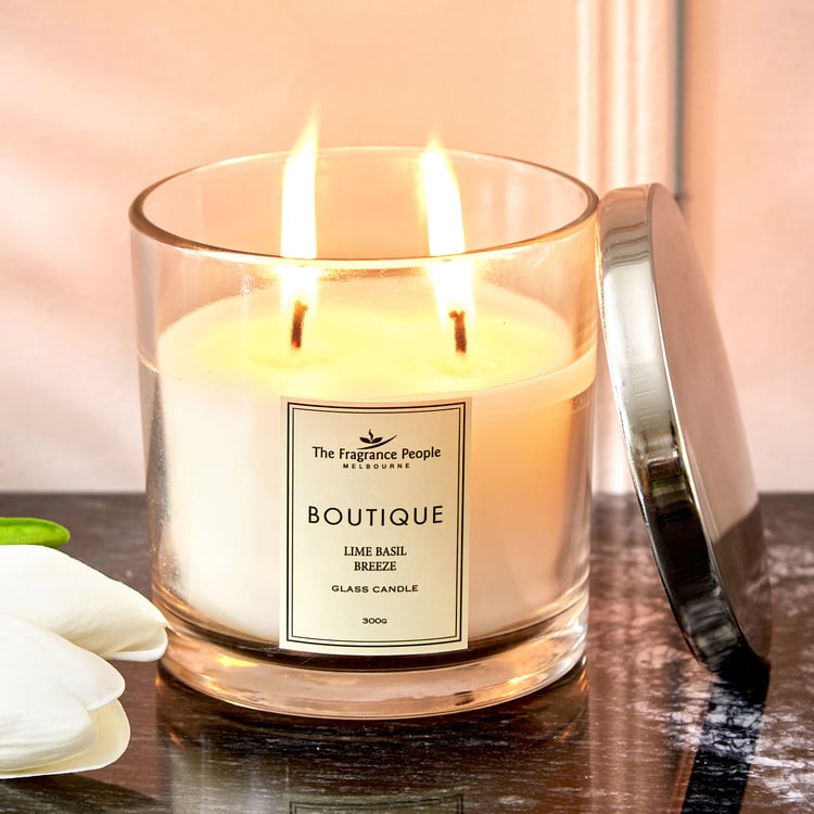 Boutique Lime Basil Breeze Scented Jar Candle