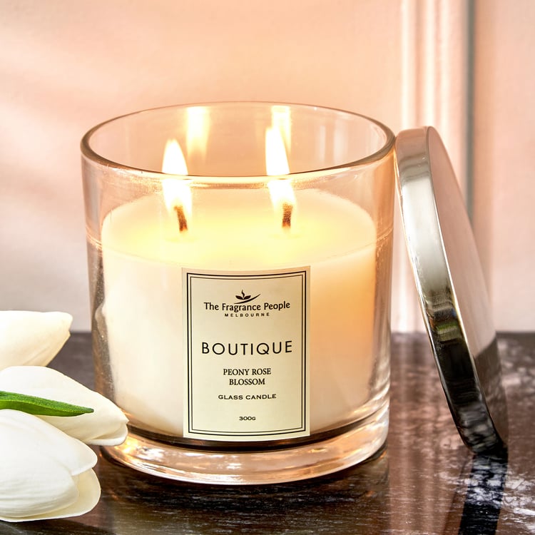 Boutique Peony Rose Blossom Scented Jar Candle