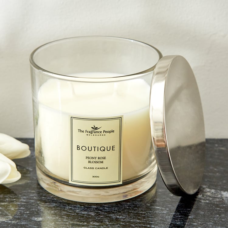 Boutique Peony Rose Blossom Scented Jar Candle