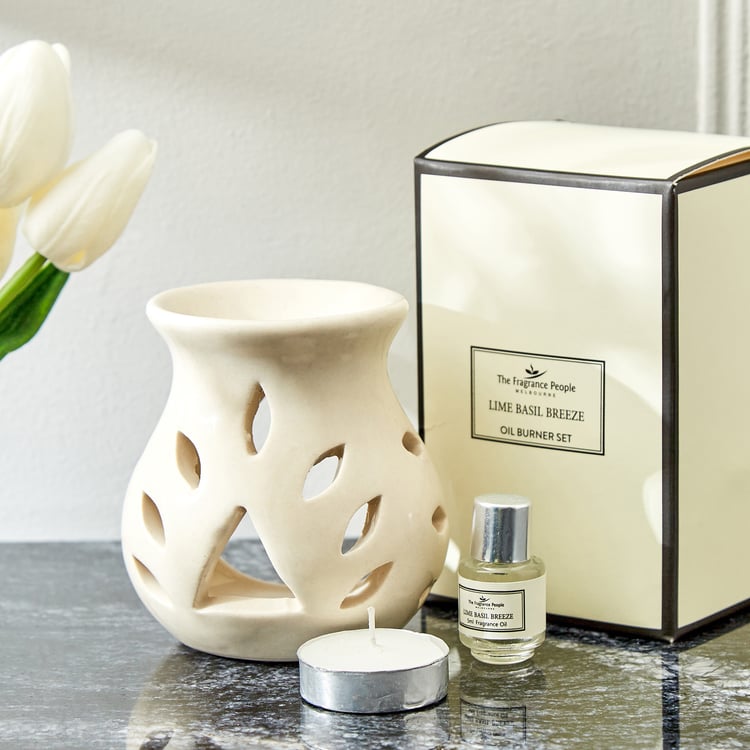 Boutique 3Pcs Lime Basil Breeze Oil Burner Set