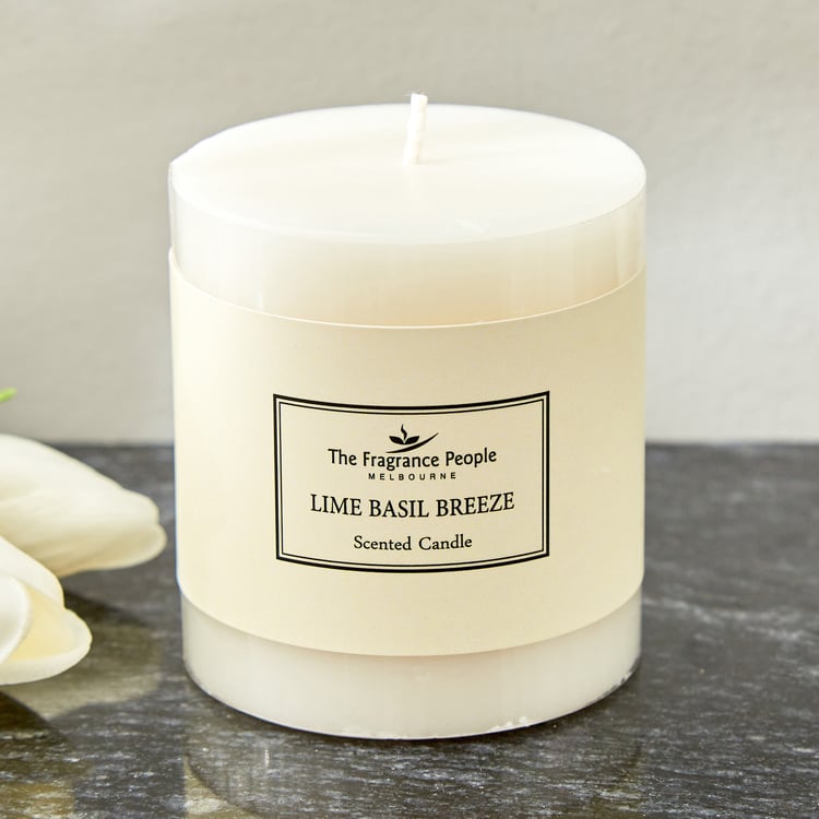 Boutique Lime Basil Breeze Scented Pillar Candle