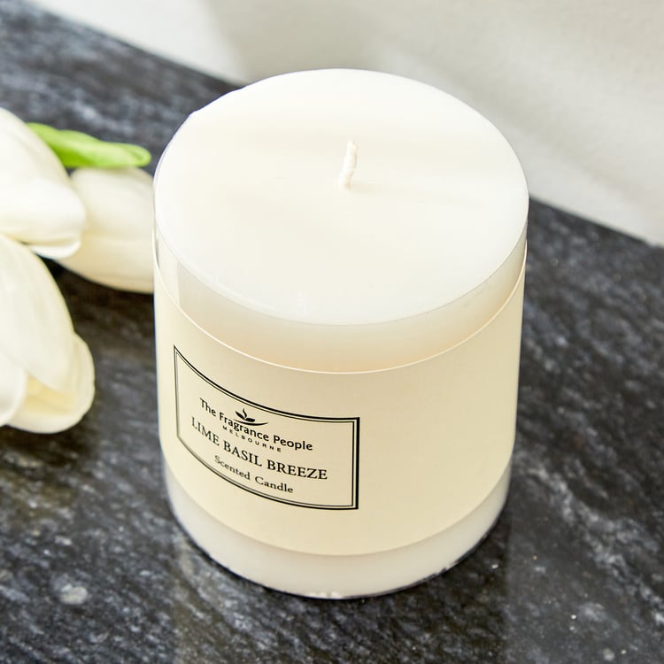 Boutique Lime Basil Breeze Scented Pillar Candle