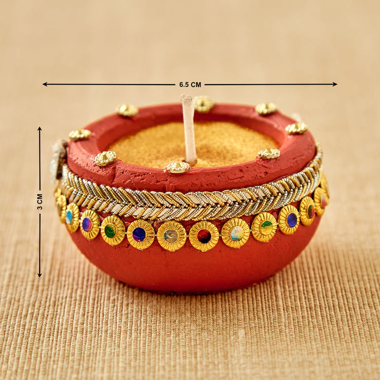 Utsav Set of 4 Clay Handi Diyas