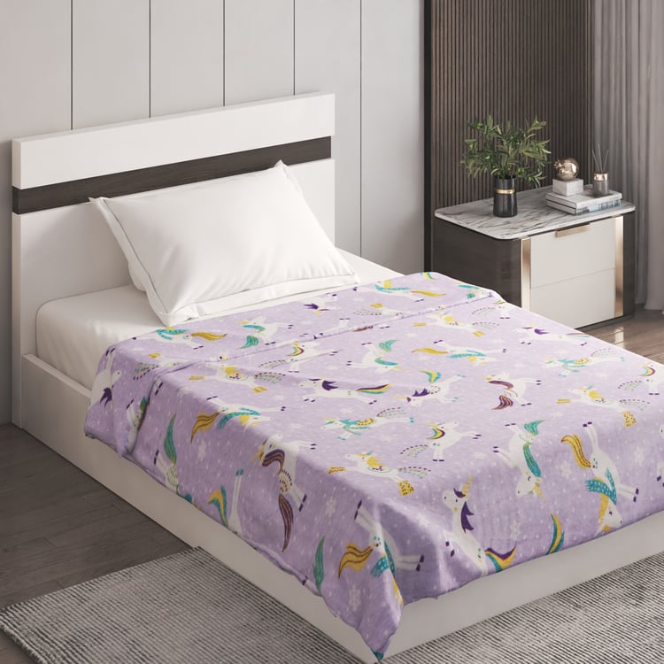 Slate Kids Unircorn Printed Single Blanket