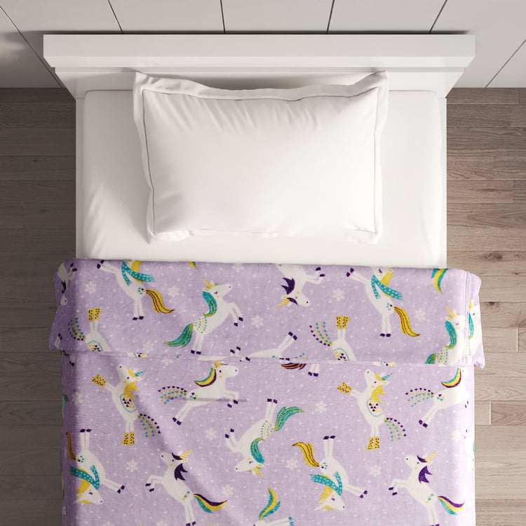 Slate Kids Unircorn Printed Single Blanket