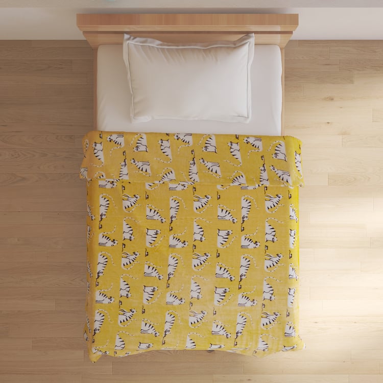 Slate Kids Cat Printed Single Blanket