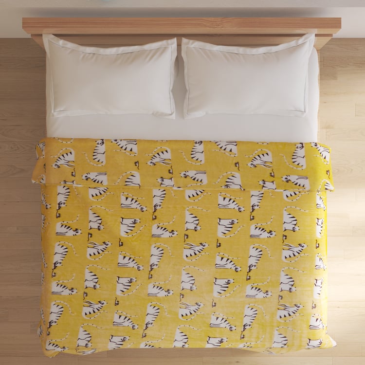 Slate Kids Cat Printed Double Blanket