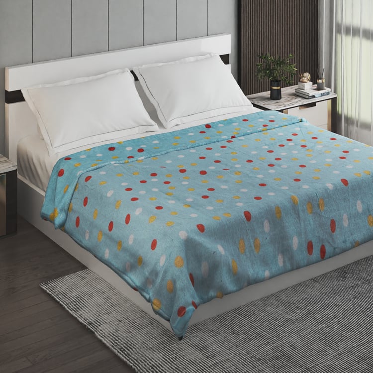 Slate Kids Polka Dot Printed Double Blanket