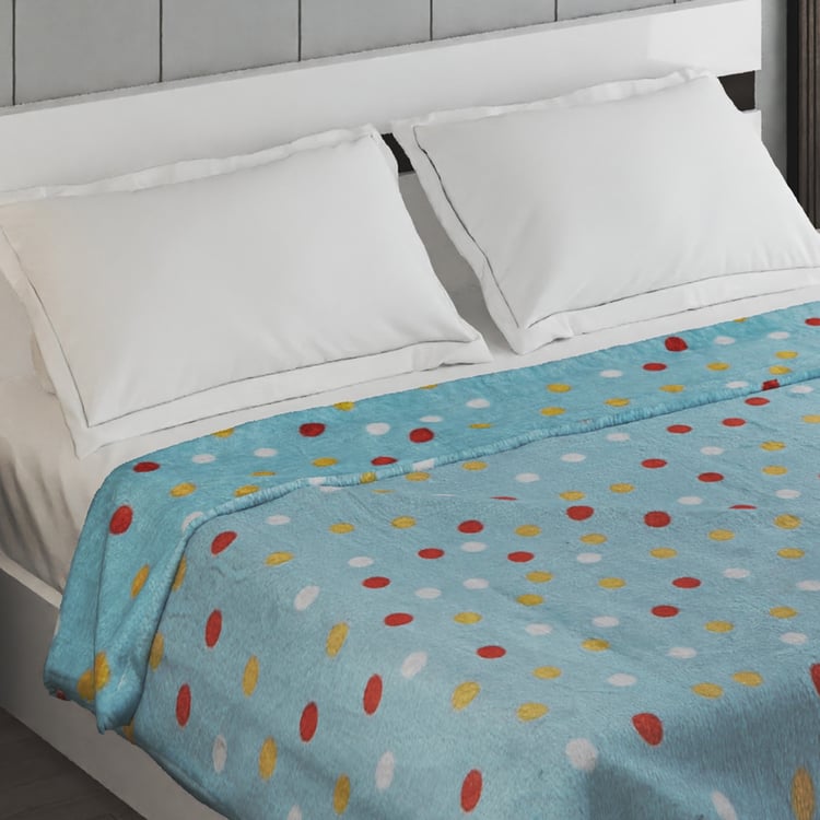 Slate Kids Polka Dot Printed Double Blanket