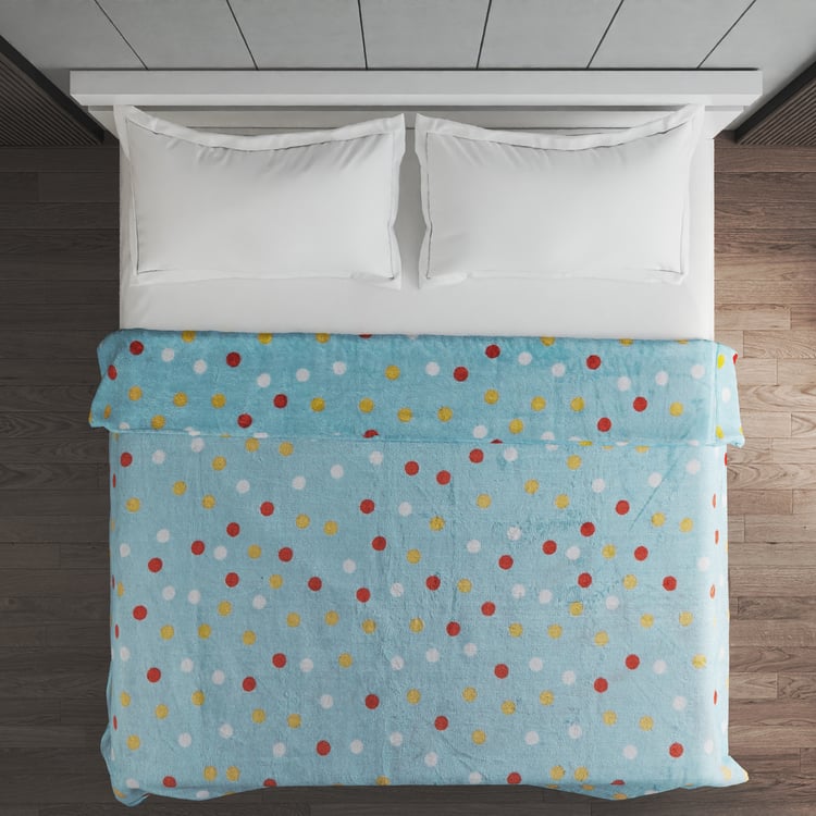 Slate Kids Polka Dot Printed Double Blanket