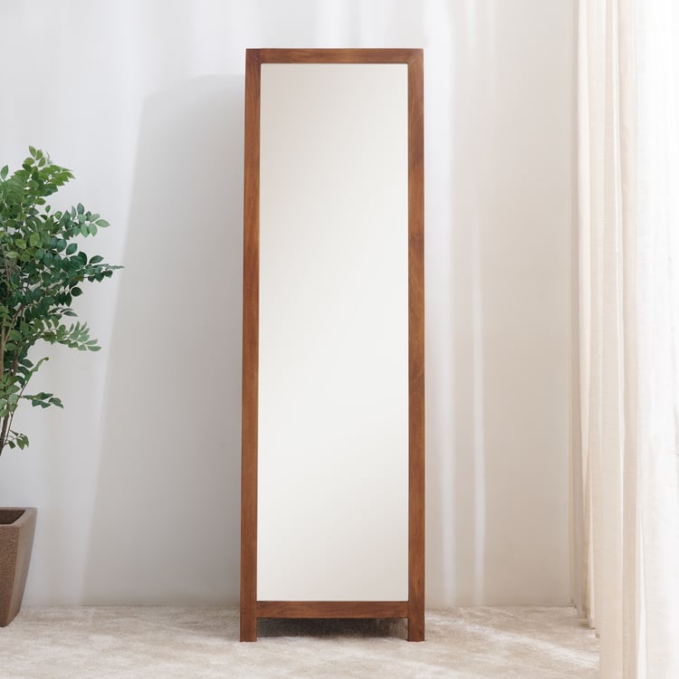 Vivian Mango Wood Standing Mirror - Brown