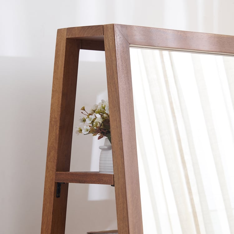 Vivian Mango Wood Standing Mirror - Brown