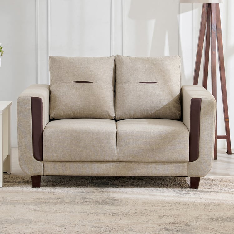 Berry Fabric 3+2 Seater Sofa Set - Beige