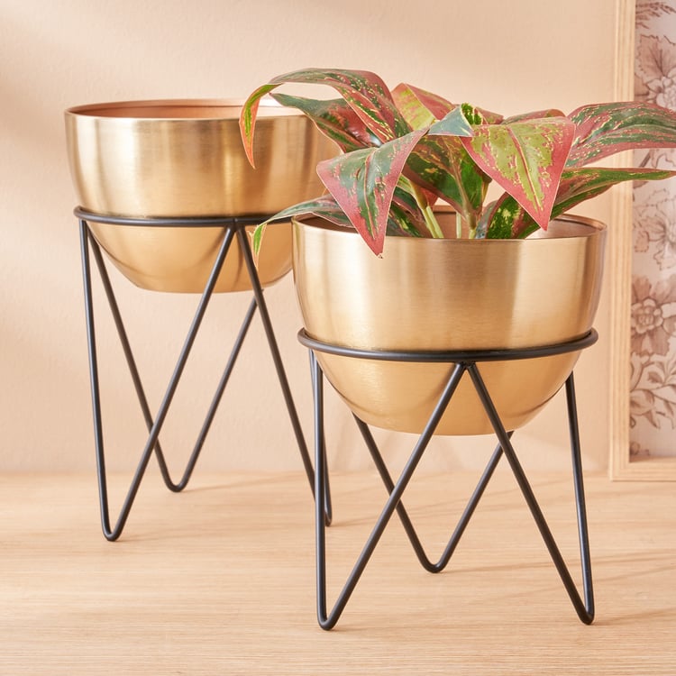 Gloria Mostar Planter with Metal Stand - Small