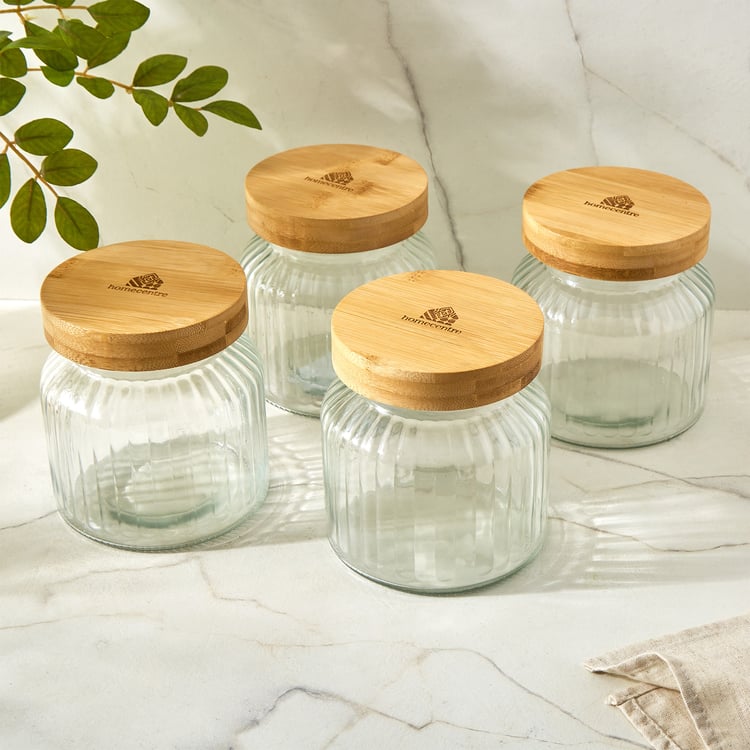 Vamos Prague Set of 4 Glass Storage Canister - 700ml