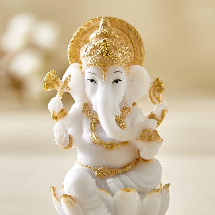 Dhayana Duri Set of 2 Polyresin Ganesha and Laxmi Figurines