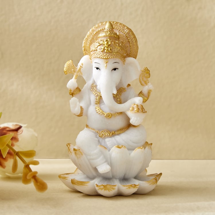 Dhayana Duri Set of 2 Polyresin Ganesha and Laxmi Figurines