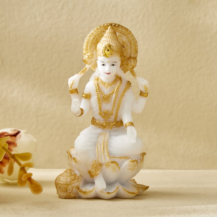 Dhayana Duri Set of 2 Polyresin Ganesha and Laxmi Figurines