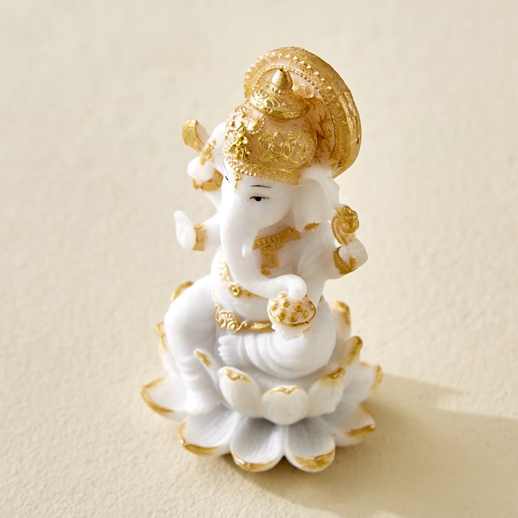 Dhayana Duri Set of 2 Polyresin Ganesha and Laxmi Figurines