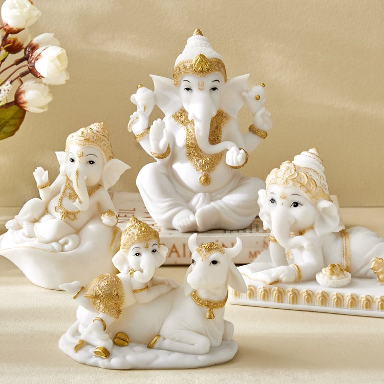 Dhayana Duri Polyresin Sitting Ganesha Figurine