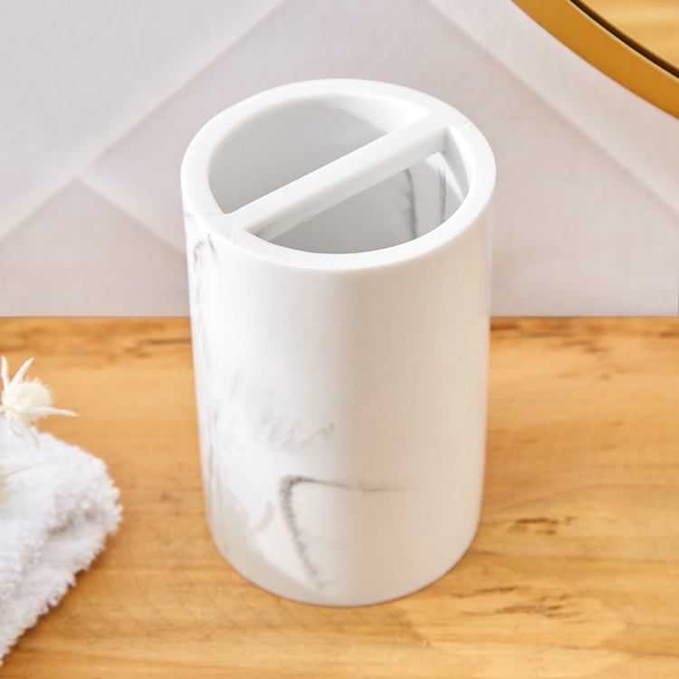 Aubree Marbel Polyresin Tooth Brush Holder