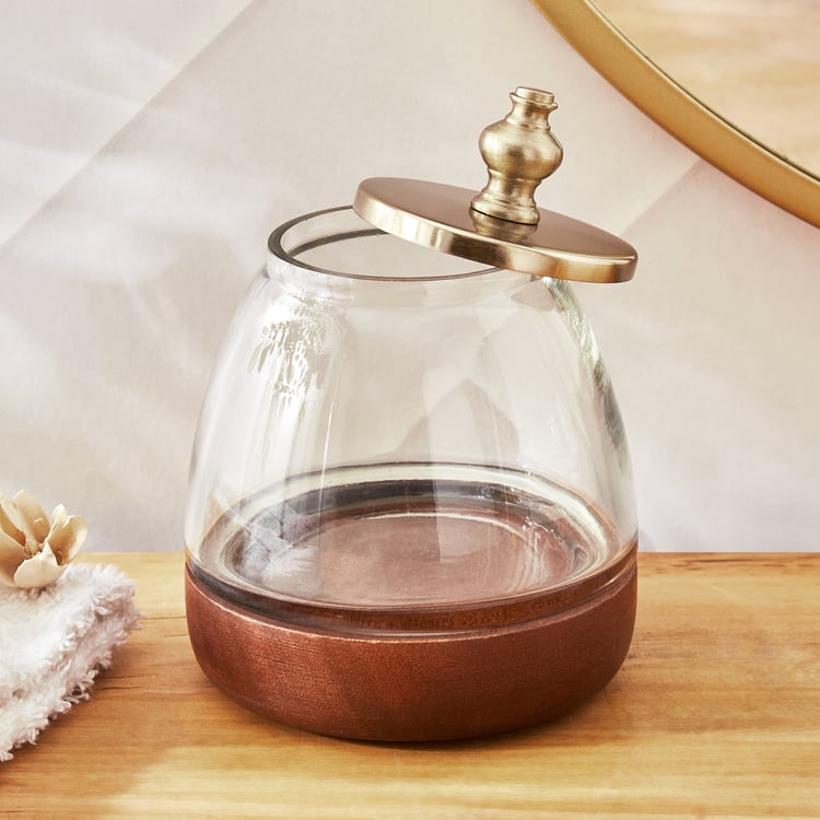 Panama Louvre Glass Cotton Jar