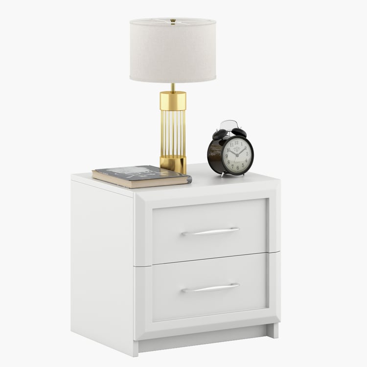 Helios Arctic Bedside Table - White