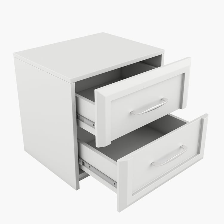 Helios Arctic Bedside Table - White