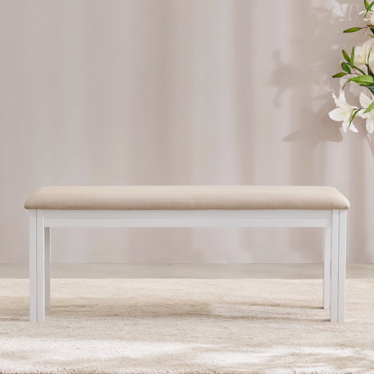 Montoya Fabric Dining Bench - White