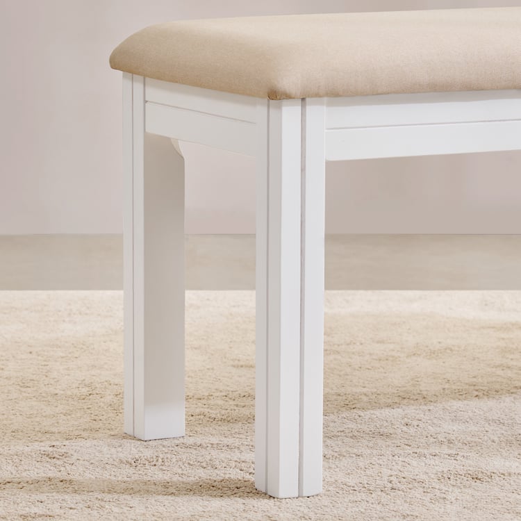 Montoya Fabric Dining Bench - White