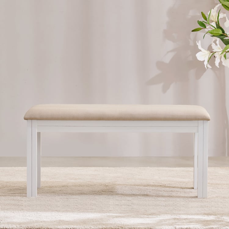 Montoya Fabric Dining Bench - White