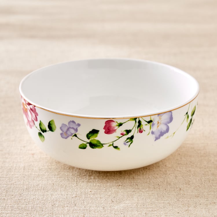 Lucas Hollyhock Bone China Printed Cereal Bowl - 600ml