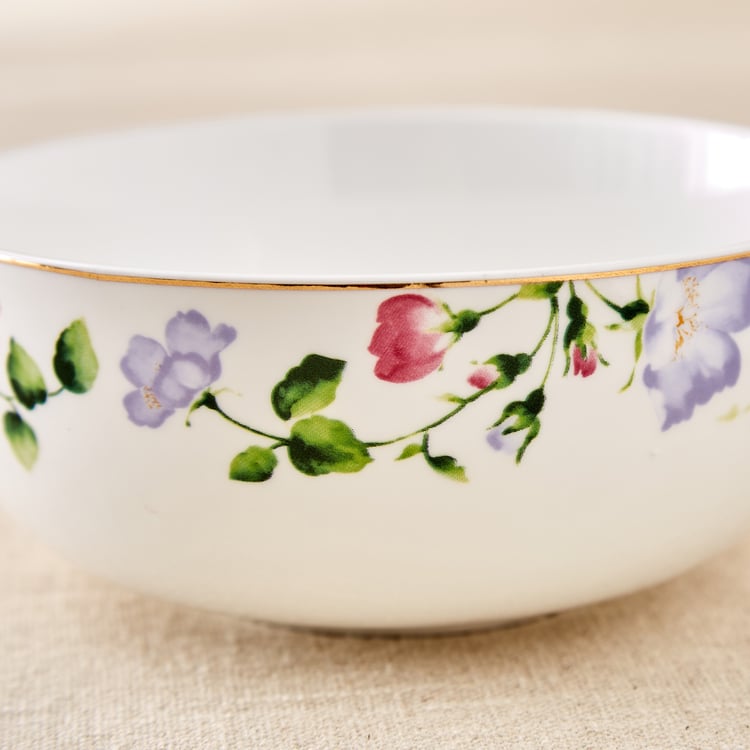 Lucas Hollyhock Bone China Printed Cereal Bowl - 600ml