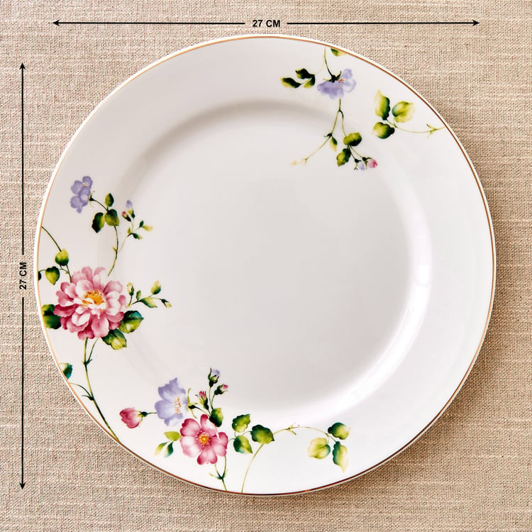 Lucas Hollyhock Bone China Printed Dinner Plate - 27cm