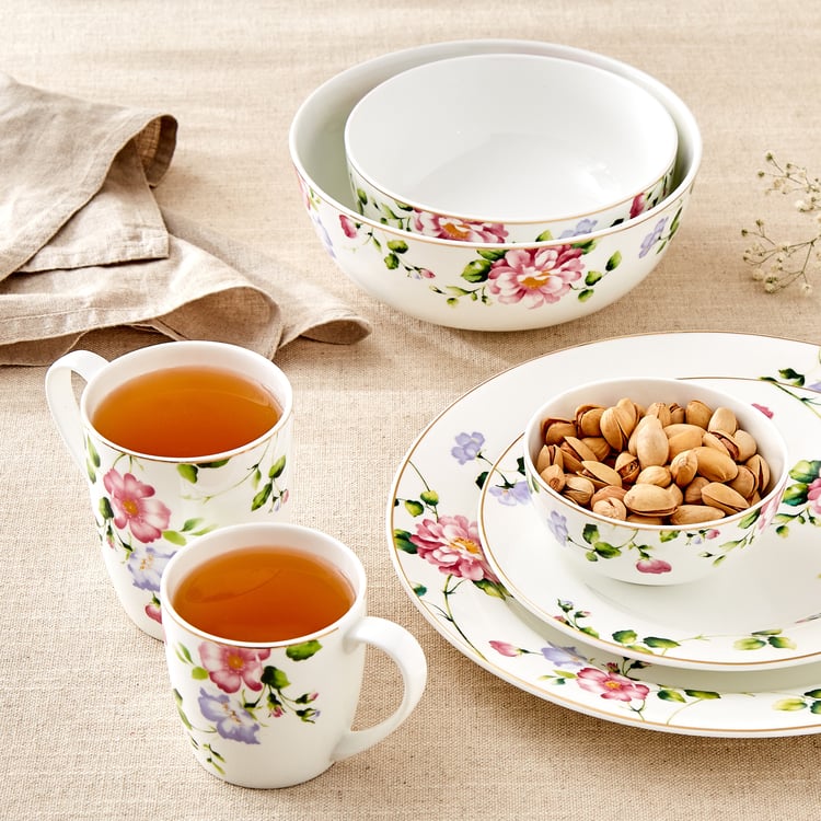 Lucas Hollyhock Bone China Printed Katori - 240ml