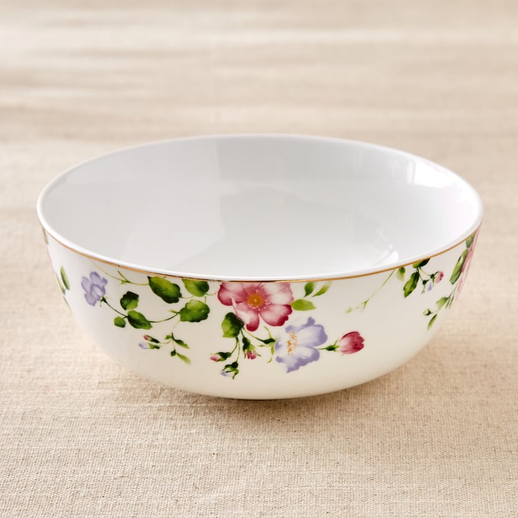 Lucas Hollyhock Bone China Printed Serving Bowl - 1.21L