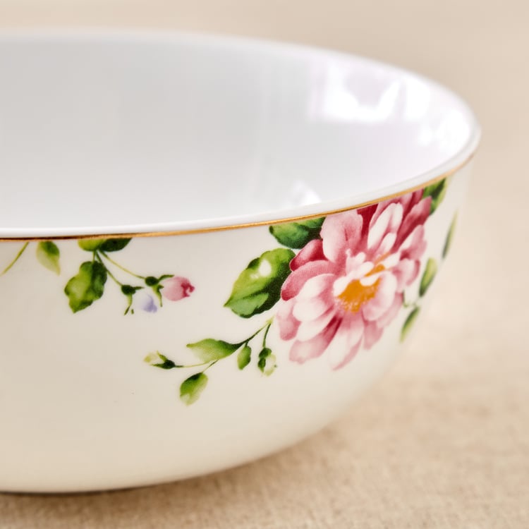 Lucas Hollyhock Bone China Printed Serving Bowl - 1.21L