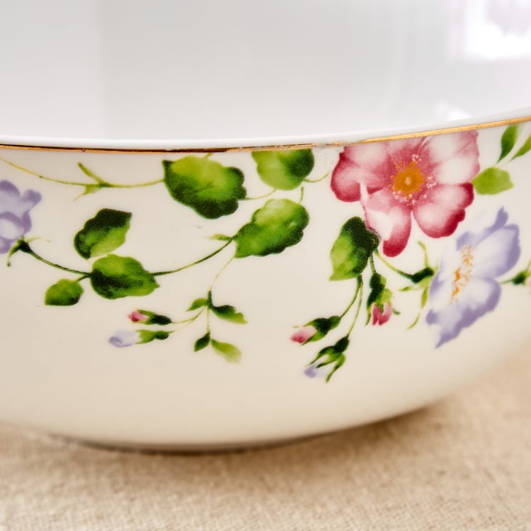 Lucas Hollyhock Bone China Printed Serving Bowl - 1.21L