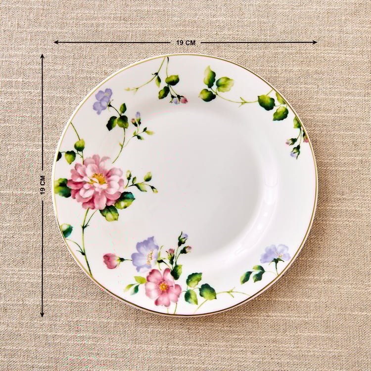 Lucas Hollyhock Bone China Printed Side Plate - 19cm